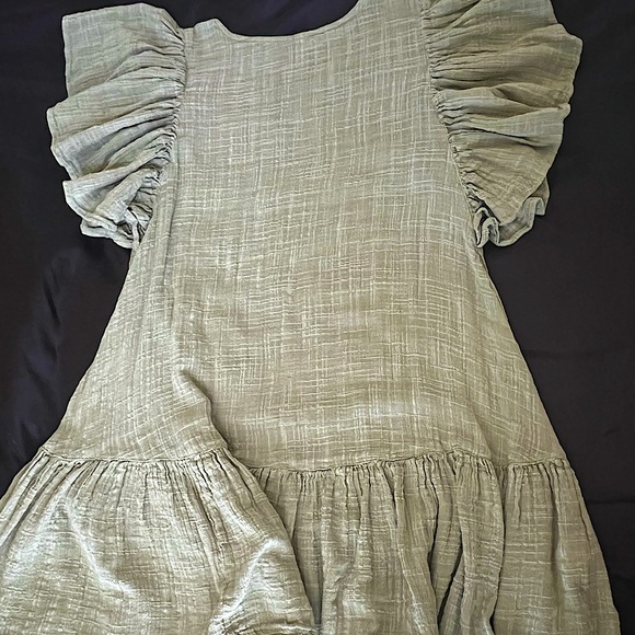 Zara - Green Ruffle Mini Dress - Picture 2 of 8